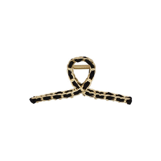 Chain Brimmed Hair Claw Clip Nonslip Hair Shark Claw For Ponytail