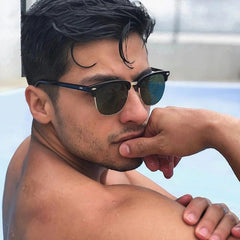 Half Frame Polarized Sunglasses For Men Semi Rimless Glasses