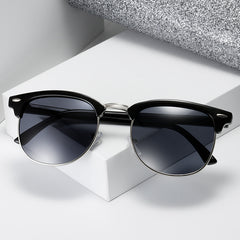 Half Frame Polarized Sunglasses For Men Semi Rimless Glasses