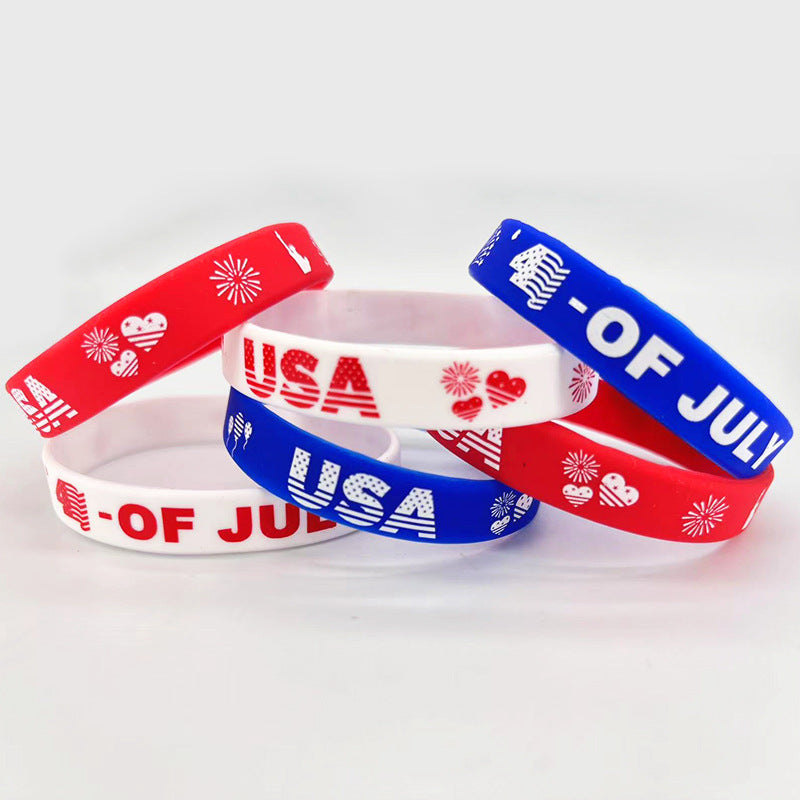 Patriotic Silicone Bracelet for Independence Celebrations