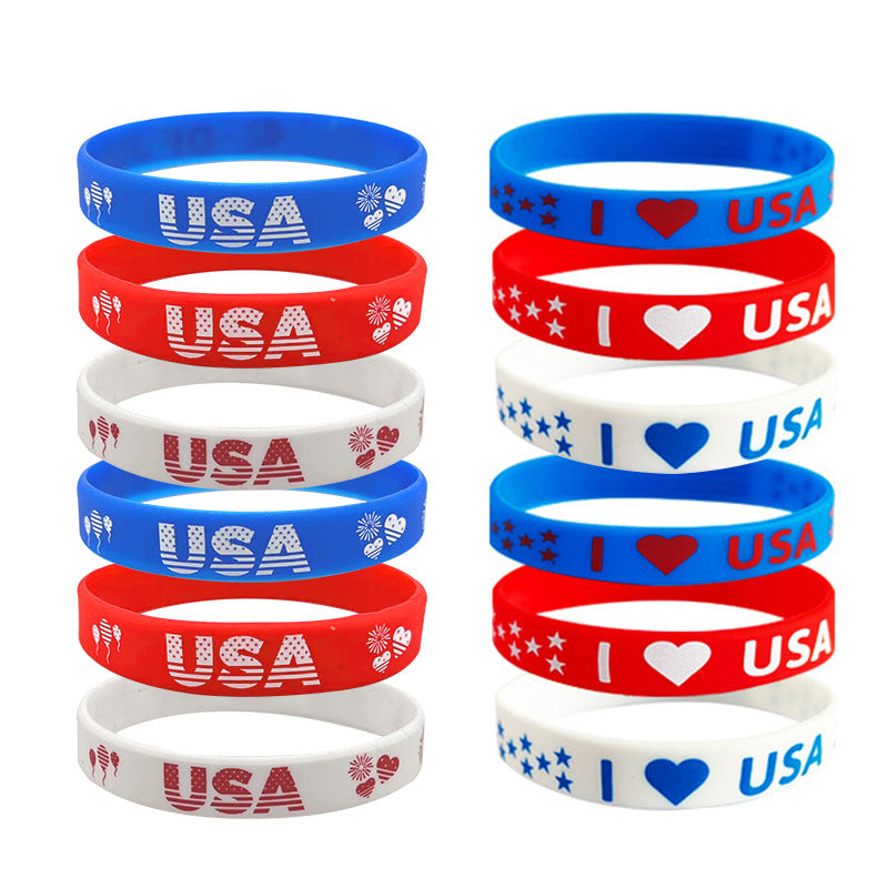 Patriotic Silicone Bracelet for Independence Celebrations