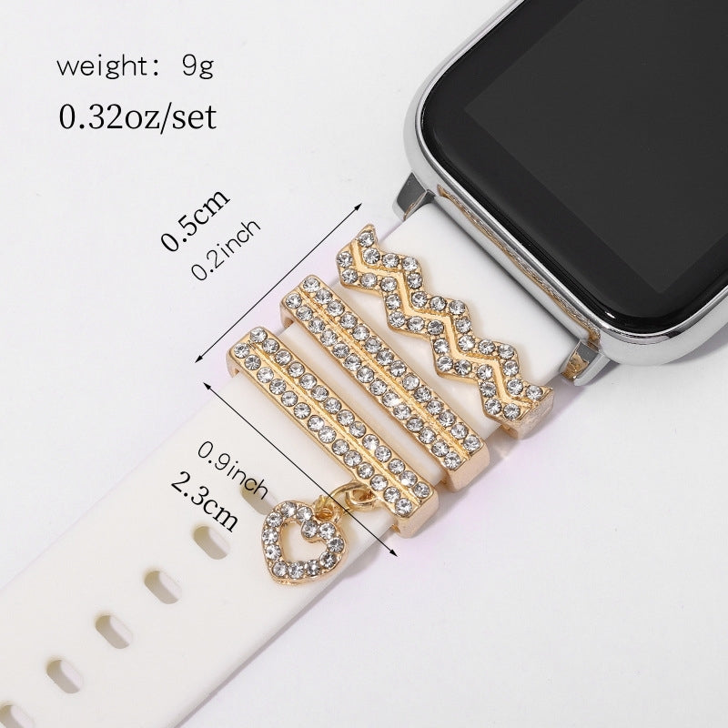 3pcs Watch Silicone Strap Decorative Rings DIY Charms Set