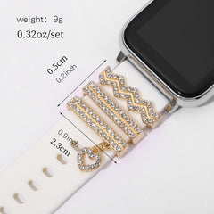 3pcs Watch Silicone Strap Decorative Rings DIY Charms Set