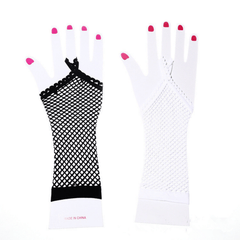 Fishnet Fingerless Gloves Hollow Elastic Sleeves Women