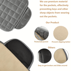 Plush Plaid Car Seat Cushions Set 133x49CM - Car SUV Truck Protection