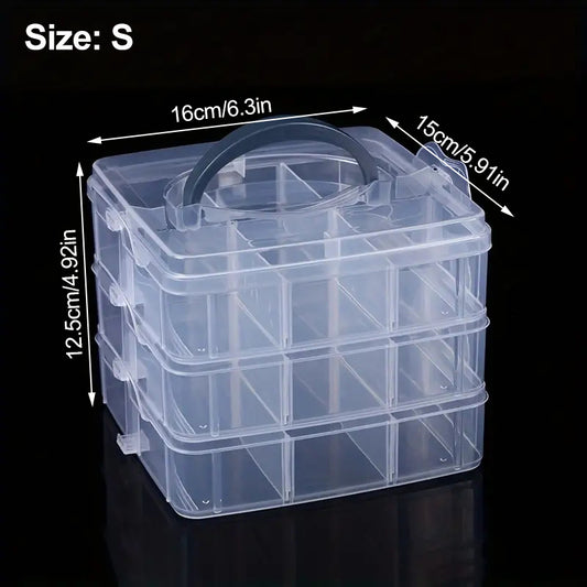 3 Tier Stackable Storage Container Box Bead Organizers for Craft Storage