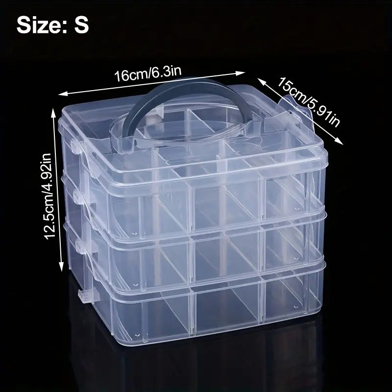 3 Tier Stackable Storage Container Box Bead Organizers for Craft Storage
