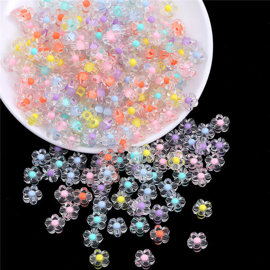 50pcs Acrylic Flower Beads for DIY Jewelry Accessories