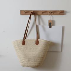 Boho Style Straw Beach Tote Bag Large Capacity Shoulder Bag