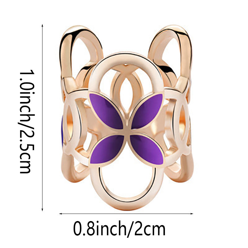 Flower Shape Scarf Ring Geometric Buckle Hijab Clip Ribbon Accessory