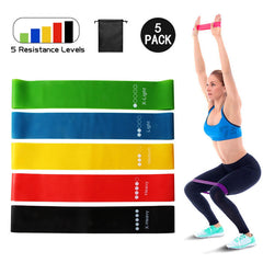 5pcs Rubber Exercise Resistance Bands Fitness Elastic Yoga Pilates Pull Rope