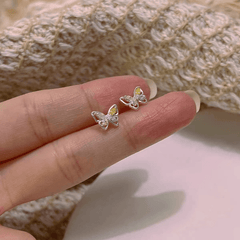 Rhinestone Butterfly Stud Earrings