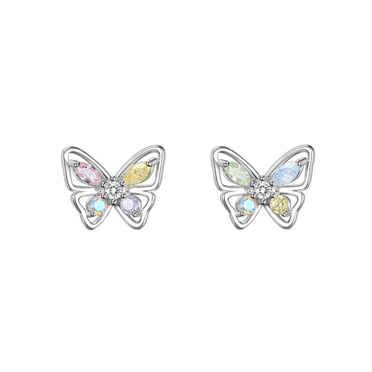 Rhinestone Butterfly Stud Earrings