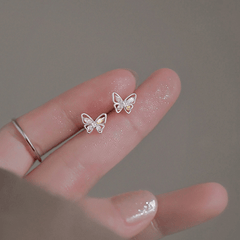 Rhinestone Butterfly Stud Earrings