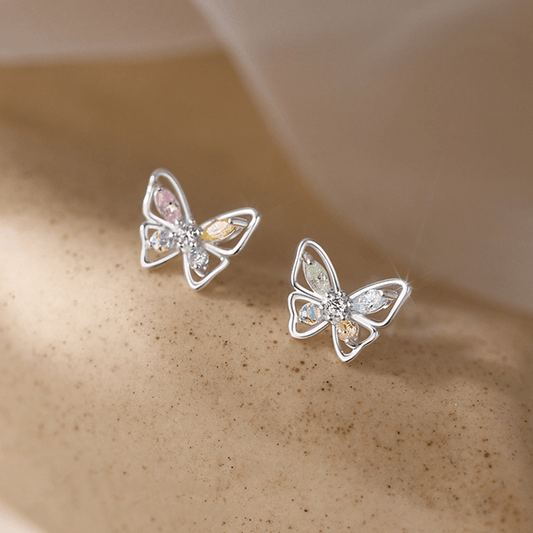 Rhinestone Butterfly Stud Earrings