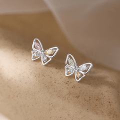 Rhinestone Butterfly Stud Earrings