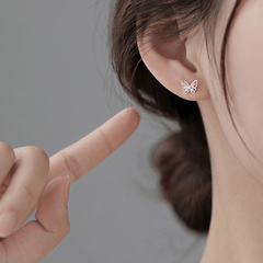 Rhinestone Butterfly Stud Earrings
