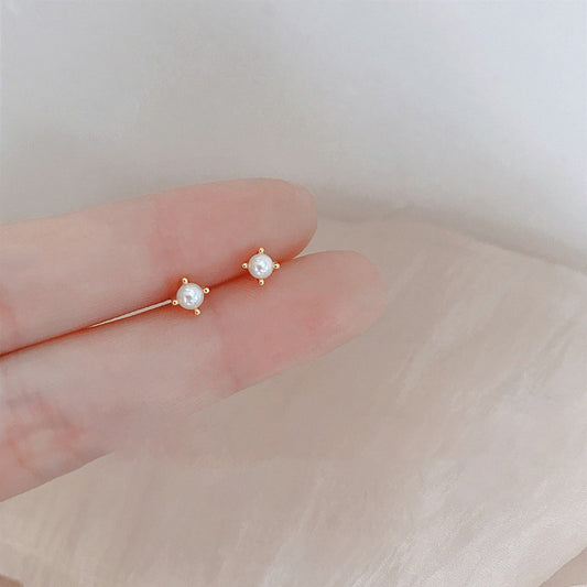 Faux Pearl Decor Stud Earrings - Fashionable Jewelry