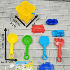 9pcs Beach Toys Set Sand Mold Net Tools Children's Parent-child Interaction