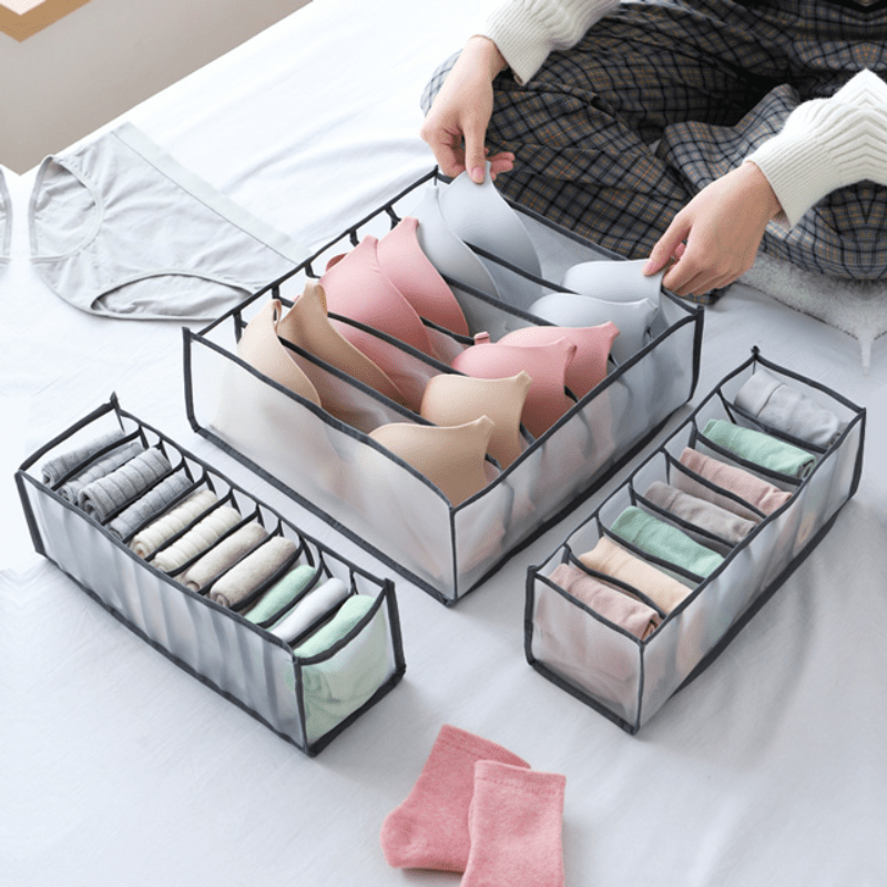 6 Grids Bra Drawer Organizers Lingerie Storage Bins