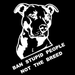 Ban Stupid People Not Breed Pitbull Car Sticker Decals Sliver