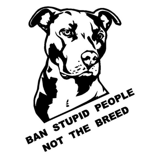 Ban Stupid People Not Breed Pitbull Car Sticker Decals Sliver