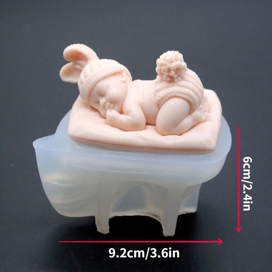 DIY Sleep Baby Scented Candles Gypsum Mold Silicone Resin Mold Soap Mold