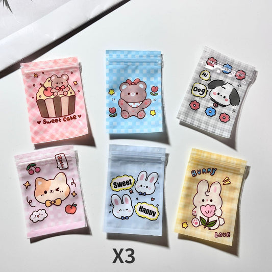 18pcs Cartoon Self-sealing Gift Bags - Earring Packaging Bags