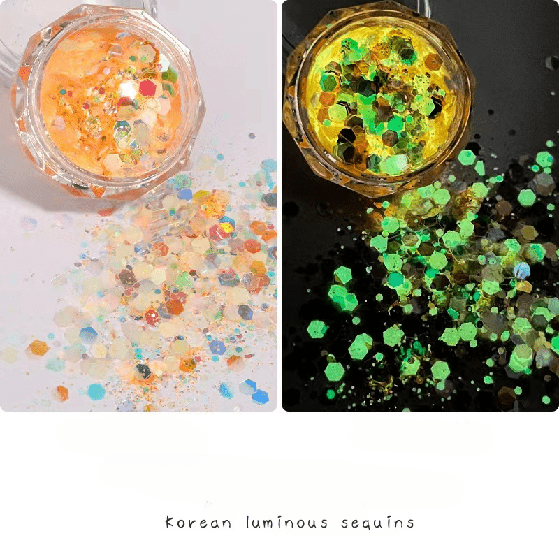 Glow In The Dark Glitter Luminous Powder Nail Art Sequins Decorations