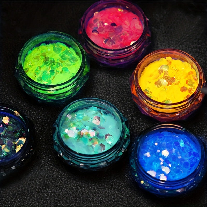 Glow In The Dark Glitter Luminous Powder Nail Art Sequins Decorations