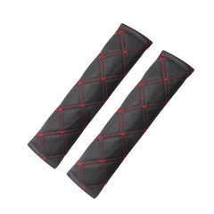 Car Seat Belt Shoulder Cover Pair PU Leather Breathable