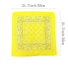 Yellow Paisley Print Bandana 55 Casual Square Scarf Hip Hop Cowboy Cowgirl