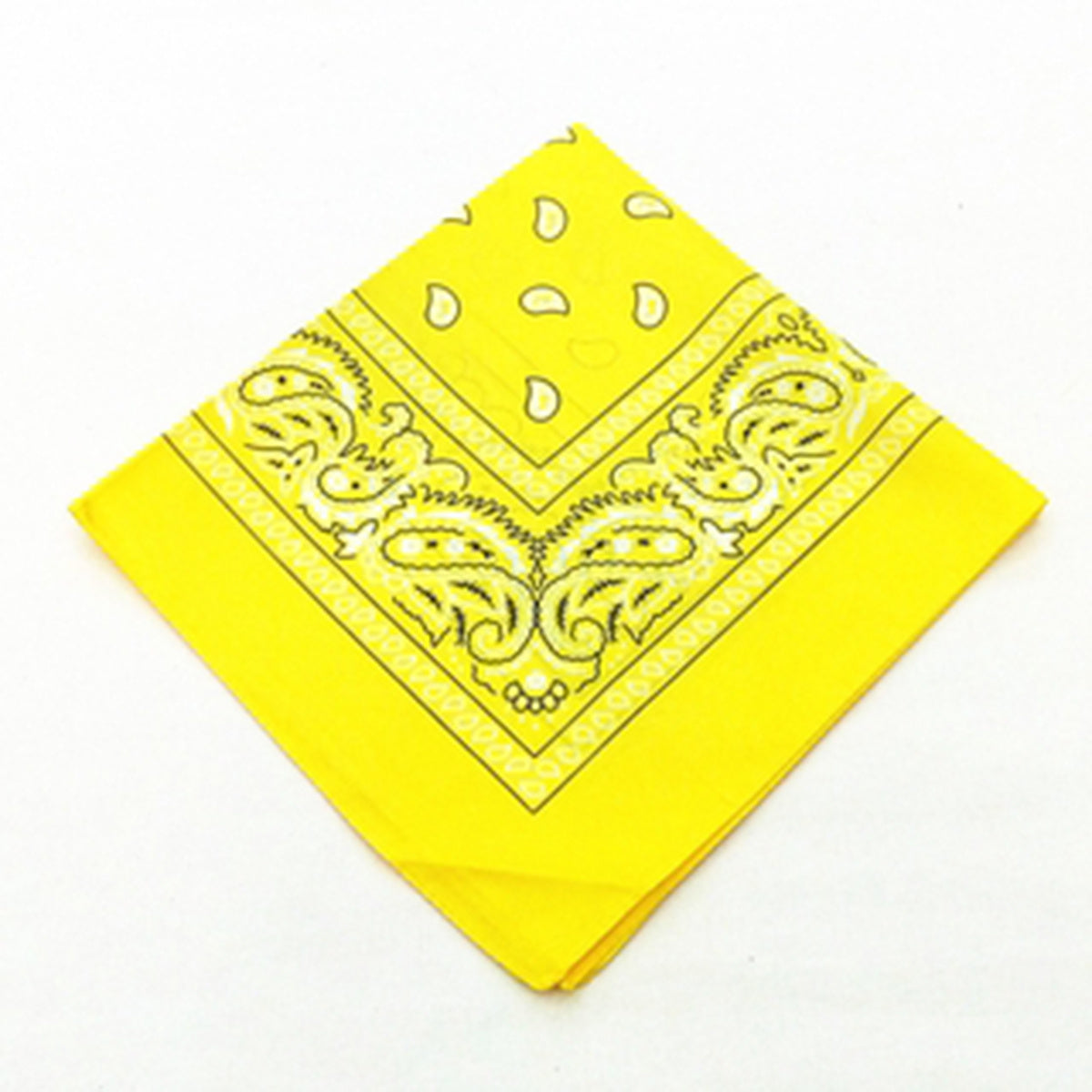 Yellow Paisley Print Bandana 55 Casual Square Scarf Hip Hop Cowboy Cowgirl
