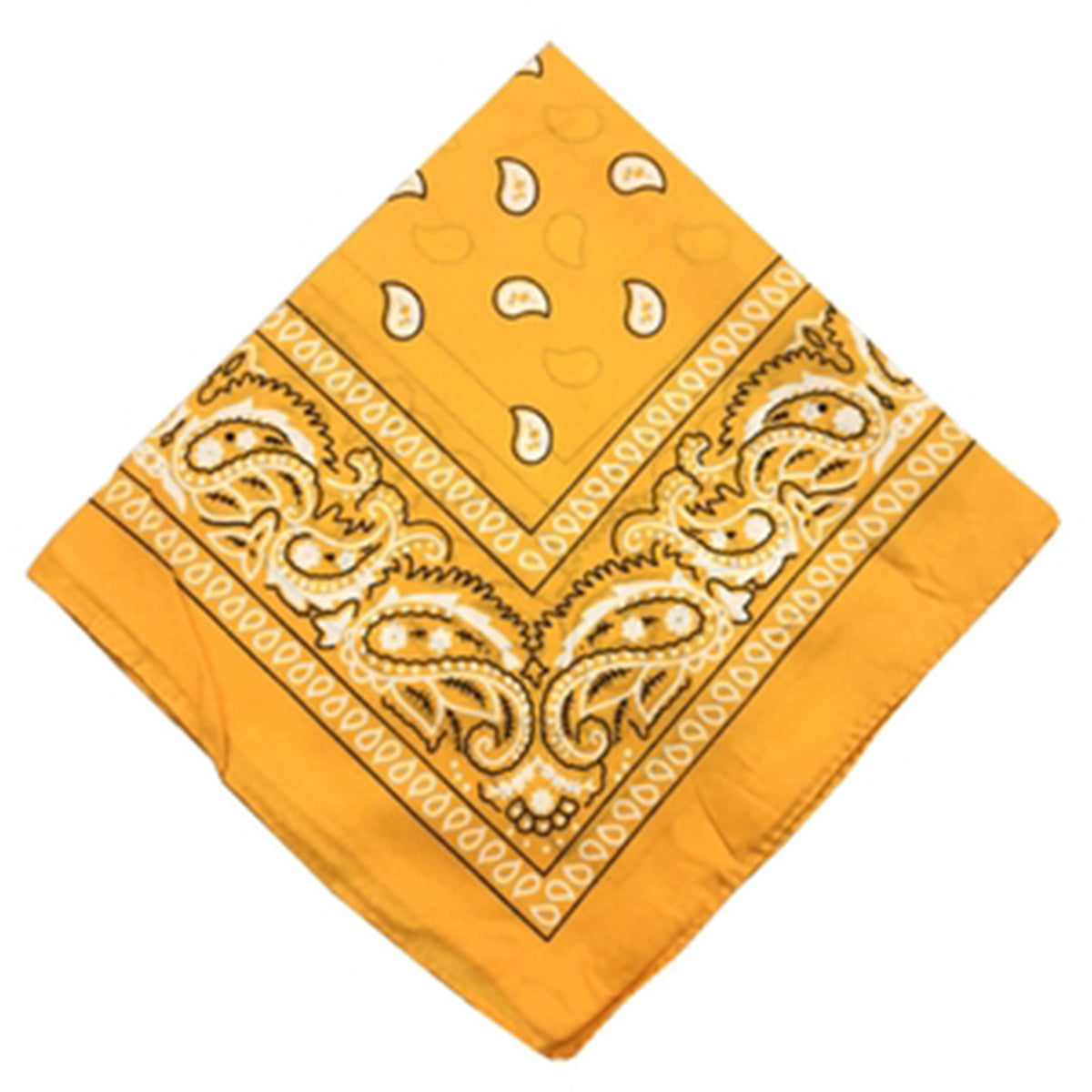 Yellow Paisley Print Bandana 55 Casual Square Scarf Hip Hop Cowboy Cowgirl
