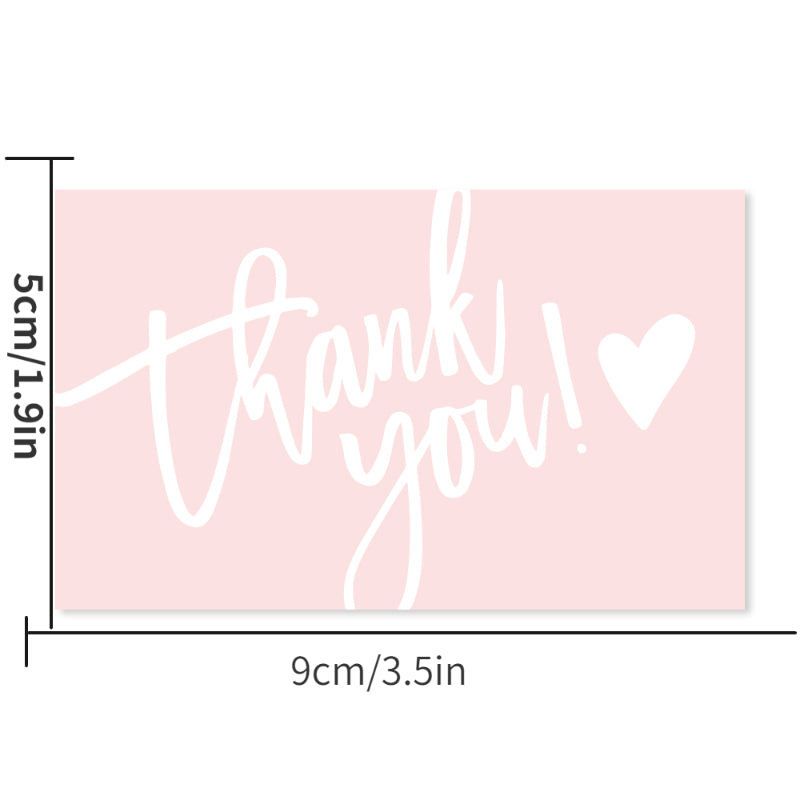 Pink Coated Paper Thank You Card Business Bag Gift Decoration