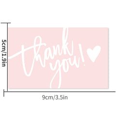Pink Coated Paper Thank You Card Business Bag Gift Decoration