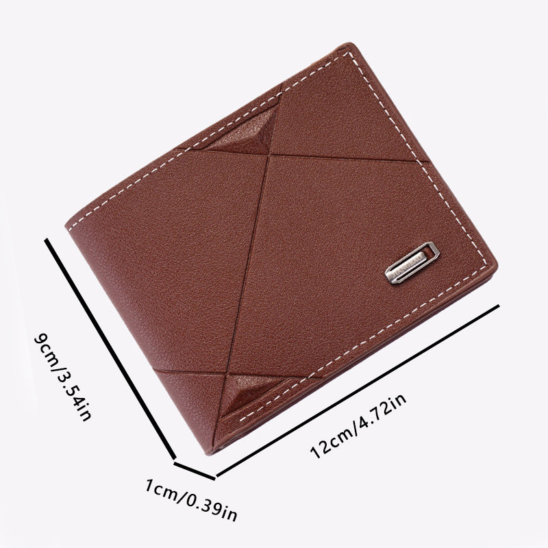 Men's Wallet Casual Money Clip Soft Leather Three-fold