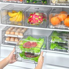 Refrigerator Storage Box Double Layer Drawer Stackable Chicken Duck Storage
