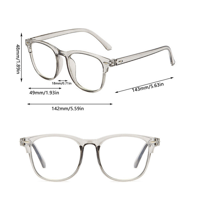 Square Anti Light Glasses For Women Men Clear Frame Myopia Spectacles