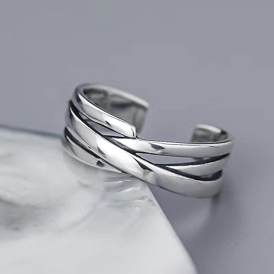 Silver Ring Tide Male Funky Port Opening Male's Mixed Index Finger Ring
