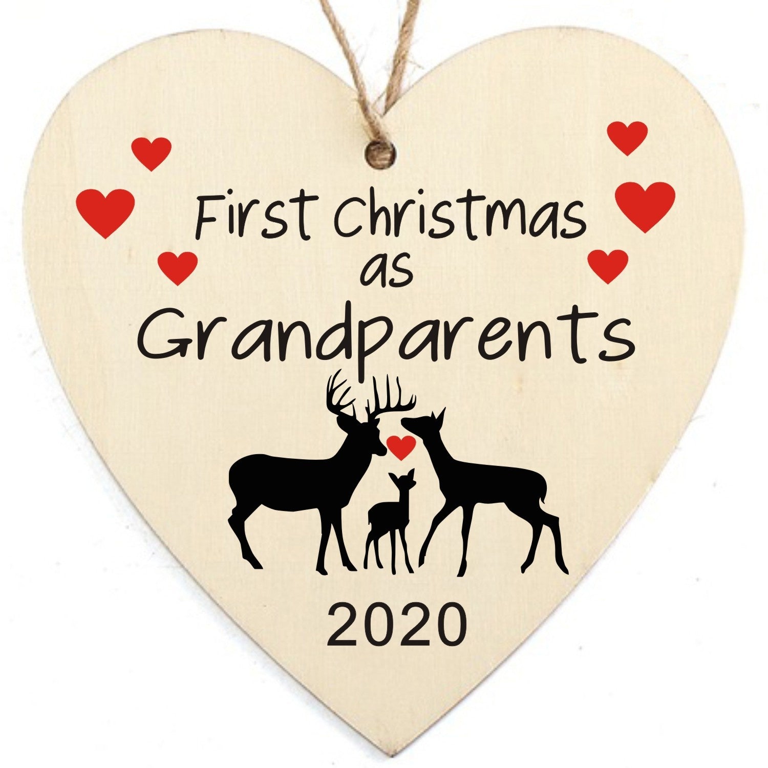 Wooden Plaque First Christmas Hanging Sign Grandparent Gift Home Decoration