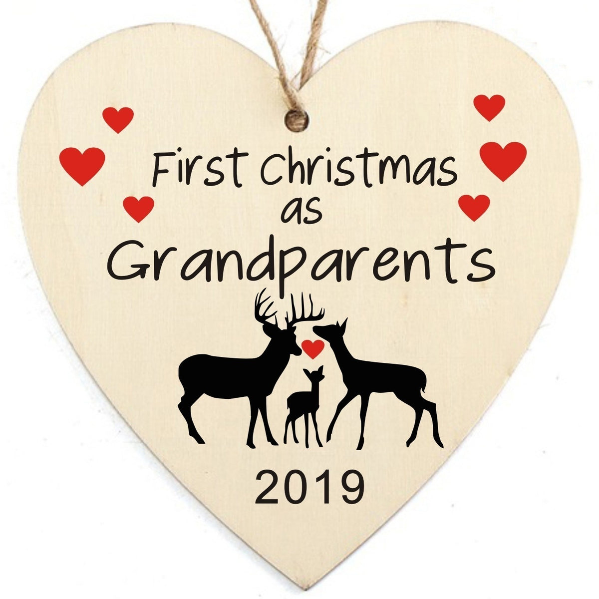 Wooden Plaque First Christmas Hanging Sign Grandparent Gift Home Decoration