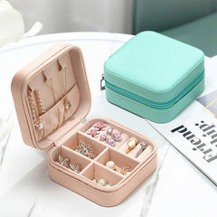 Square Jewelry Organizer Box Portable Earrings Necklace Storage Box