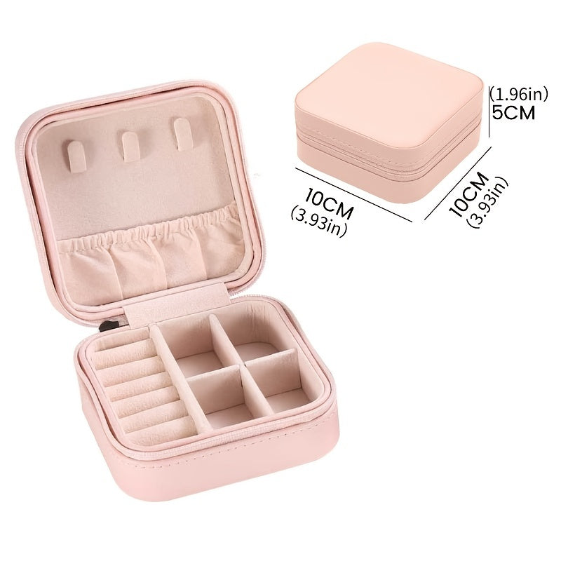 Square Jewelry Organizer Box Portable Earrings Necklace Storage Box