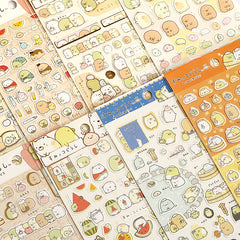 8 Sheets Even Hair Stationery Japanese Flat Stickers