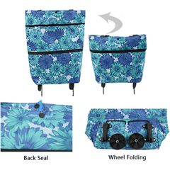 Collapsible Shopping Cart with Wheels Lightweight Portable Durable