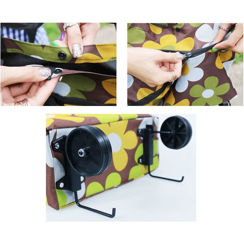 Collapsible Shopping Cart with Wheels Lightweight Portable Durable