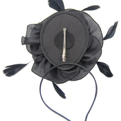 Faux Feather Tiara Mesh Flower Head Piece Horse Race Hat Accessories