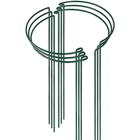 6pcs Tall Plant Support Stakes Metal Half Round Garden Plant Support Peony Cage