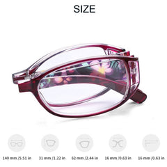 Floral Anti-Eyestrain Folding Reading Glasses for Men Women
